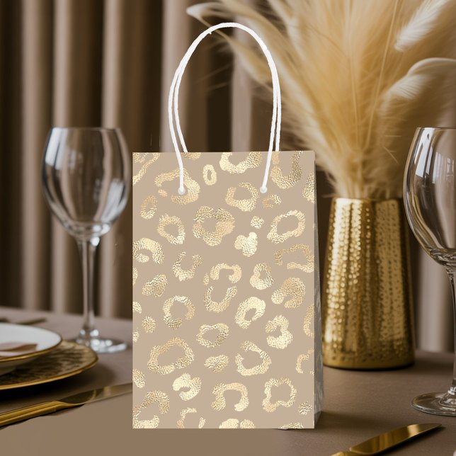 Sac Cadeau Moyen Glam Leopard Spot Motif Safari Gold ID11154 (Créateur téléchargé)