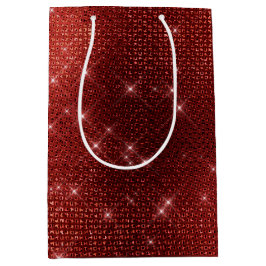 Sac Cadeau Moyen Glam Red Sparkle