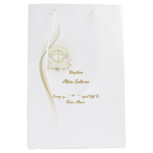 Sac Cadeau Moyen Glowing angels baptism  medium gift bags  (Devant)