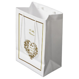 Sac Cadeau Moyen Gold Glitter Flourish Valentine
