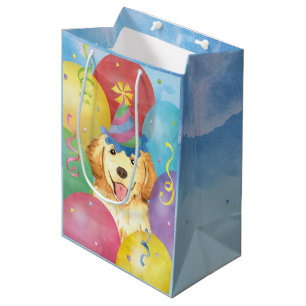 Sac Cadeau Moyen Golden Retriever des Ballets d'anniversaire