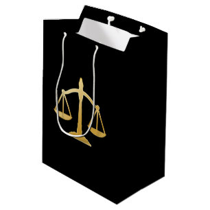 Sac Cadeau Moyen Golden Scales of Justice Law Theme