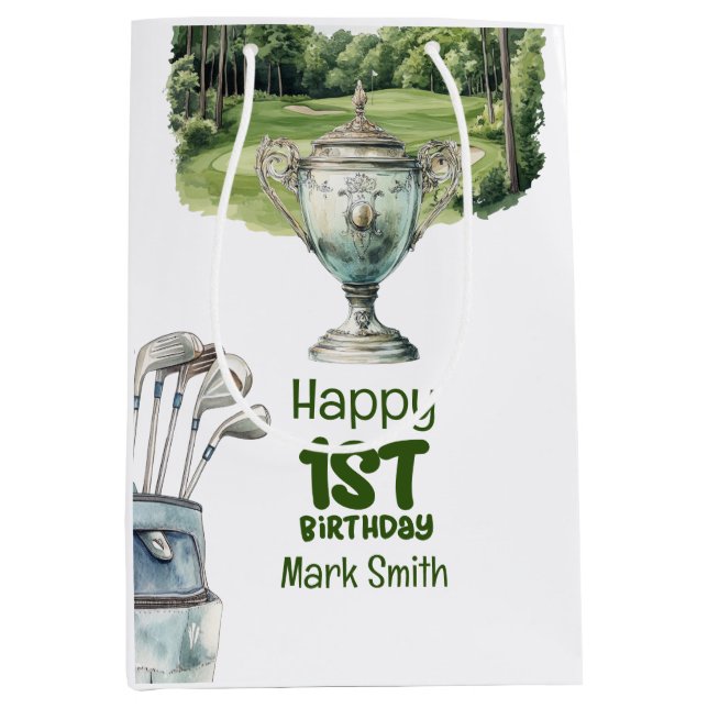 Sac Cadeau Moyen Golf 1er anniversaire golfeur d'un an (Devant)