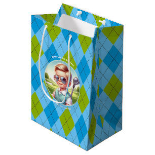 Sac Cadeau Moyen Golf Boy Jacquard d'anniversaire