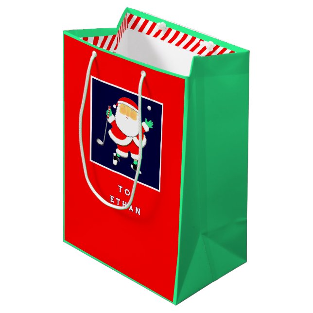 Sac Cadeau Moyen Golf Christmas Holiday (Devant Angle)