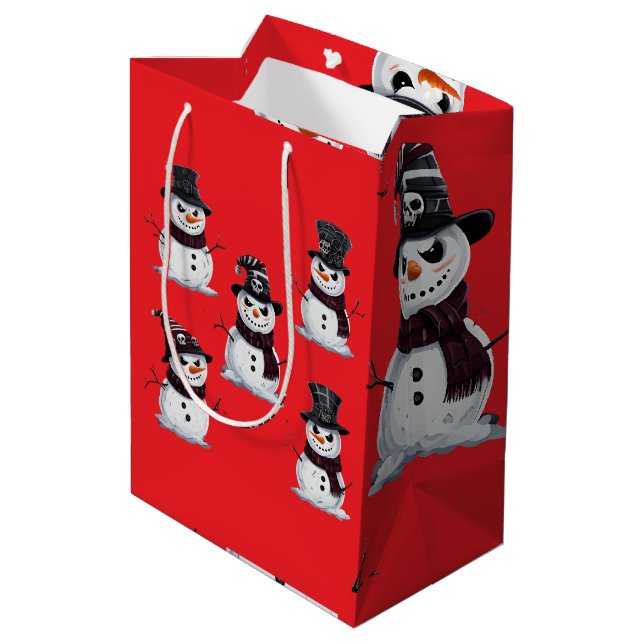 Sac Cadeau Moyen Gothic Snowman (Dos Angle)
