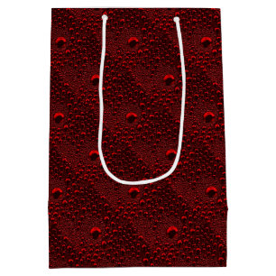 Sac Cadeau Moyen Gouttes d'eau sur métal cramoisi