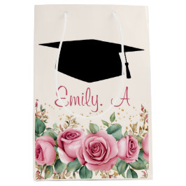 Sac Cadeau Moyen Graduation personnalisée Design floral