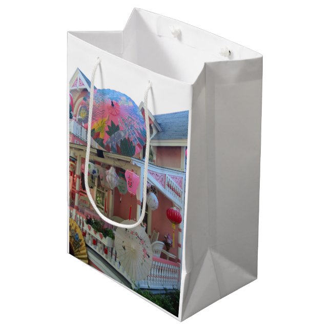 Sac Cadeau Moyen Grand Illumination en rose - Vignoble de Martha (Devant Angle)