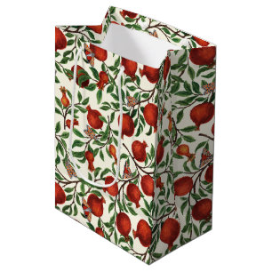 Sac Cadeau Moyen Grenades et papillons Bella sur blanc