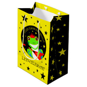 Sac Cadeau Moyen Grenouille d'arbre d'anniversaire de Rockin avec g