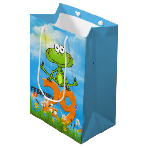 Sac Cadeau Moyen Grenouille de l'année bissextile pour l'anniversai