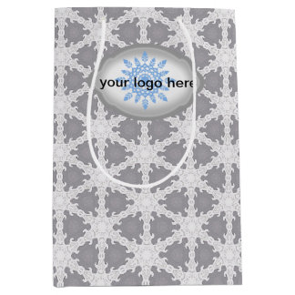 Sac Cadeau Moyen Grille blanche grise gelée