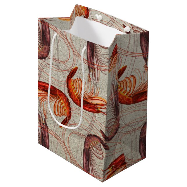 Sac Cadeau Moyen Gros Motif de crevettes Long Antenne (Devant Angle)