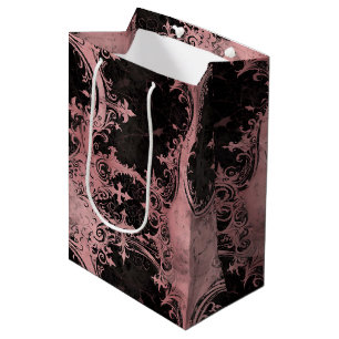 Sac Cadeau Moyen Grunge gothique rose et noir
