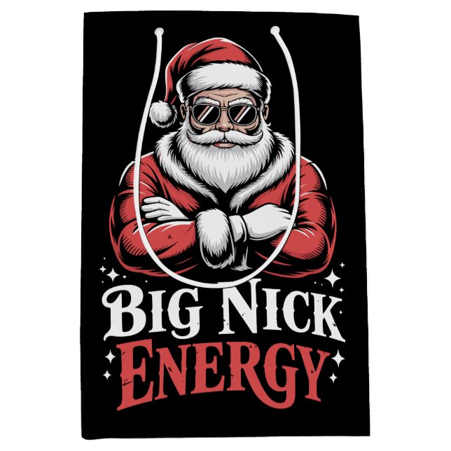 Sac Cadeau Moyen Grunt Style Big Nick Energy Funny Santa Christmas  (Devant)