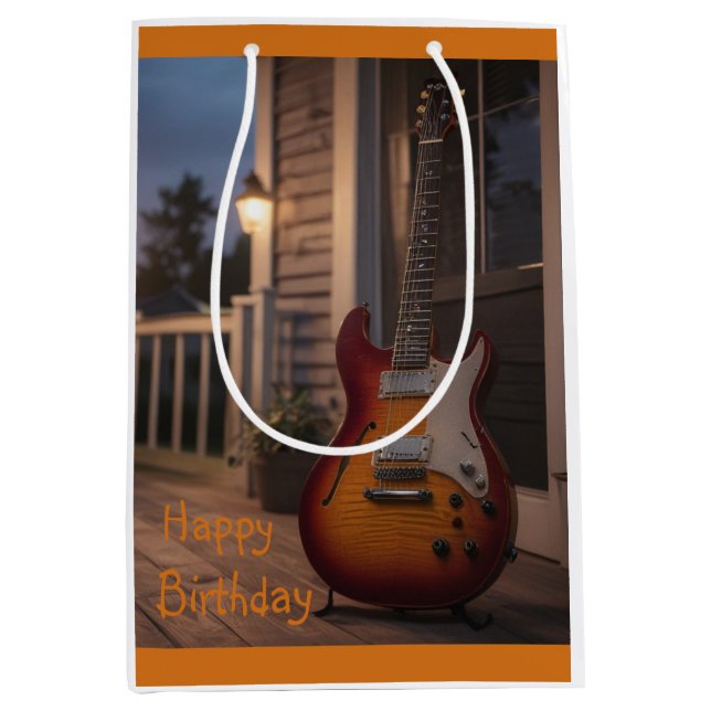 Sac Cadeau Moyen Guitare électrique (Devant)