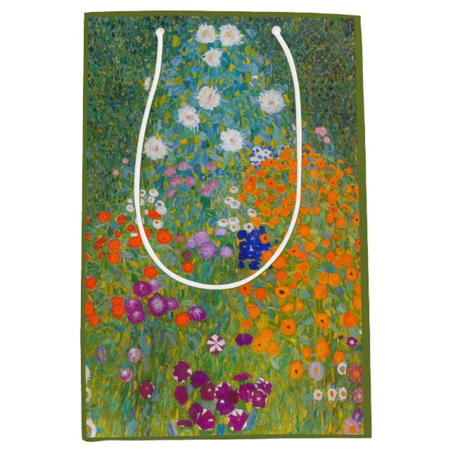 Sac Cadeau Moyen Gustav Klimt - Jardin des fleurs (Devant)