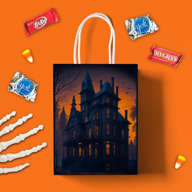 Sac Cadeau Moyen Halloween Adulte Haunween Mansion Party (Créateur téléchargé)
