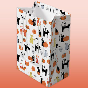 Sac Cadeau Moyen Halloween Chat Éffrayant