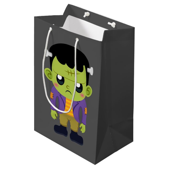 Sac Cadeau Moyen Halloween monstre Frankenstein Green (Devant Angle)