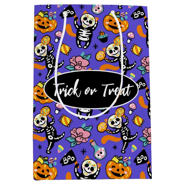Sac Cadeau Moyen Halloween Trick ou Treat (Devant)