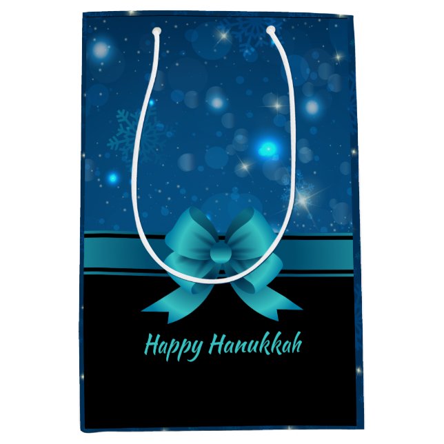 Sac Cadeau Moyen Hanoukka étincelante (Devant)