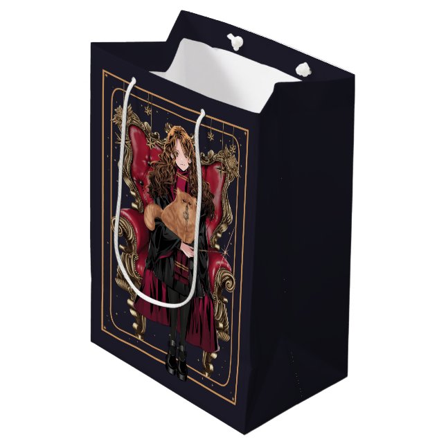 Sac Cadeau Moyen HARRY POTTER™ | Anime Hermione Granger assis (Devant Angle)