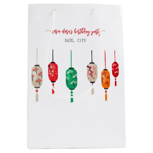 Sac Cadeau Moyen Hibachi Japonais Lanterns Chef fête d'anniversaire