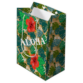 Sac Cadeau Moyen Hibiscus de la Jungle hawaïenne ALOHA