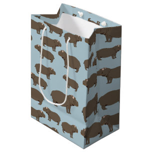 Sac Cadeau Moyen Hippopotame Hippo Motif