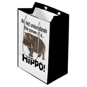 Sac Cadeau Moyen Hippopotamus Animal drôle Hippo