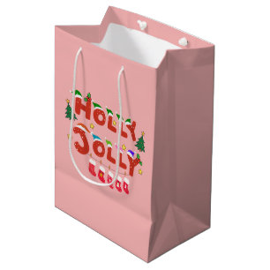 Sac Cadeau Moyen Holly Jolly