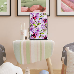 Sac Cadeau Moyen Holographique Arc-en-ciel - Collage floral
