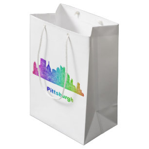 Sac Cadeau Moyen Horizon de Pittsburgh d'arc-en-ciel