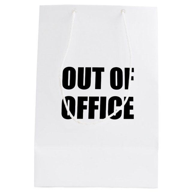 Sac Cadeau Moyen Hors du bureau drôle (Dos)