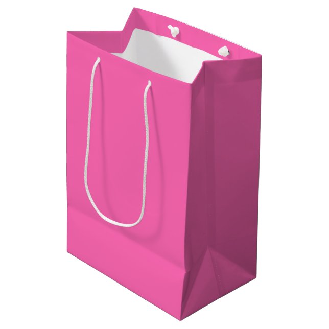 Sac Cadeau Moyen Hot Pink (Devant Angle)