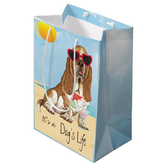 Sac Cadeau Moyen Hound Basset été (Devant Angle)