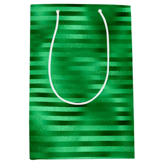 Sac Cadeau Moyen Huile à bandes vertes (Devant)