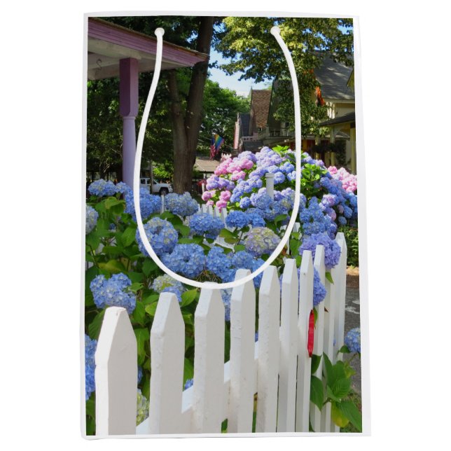 Sac Cadeau Moyen Hydrangeas et clôture à pinces - Martha's Vineyard (Devant)