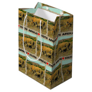 Sac Cadeau Moyen I Coeur Afrique du Sud Rhinos