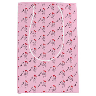 Sac Cadeau Moyen I Love You Sign Language - Sensibilisation aux Sou