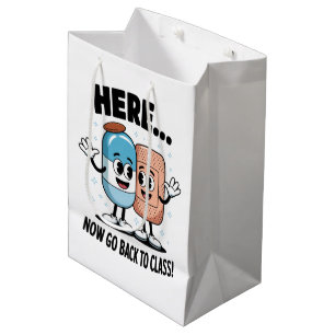 Sac Cadeau Moyen Ici Maintenant Retournez En Classe Infirmière Scol