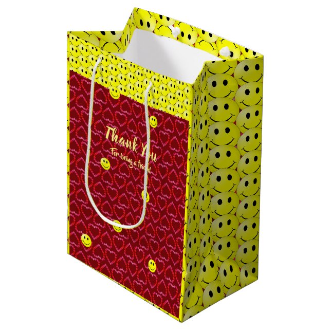 Sac Cadeau Moyen Idées cadeaux de l'ami Sunshine Smile (Devant Angle)