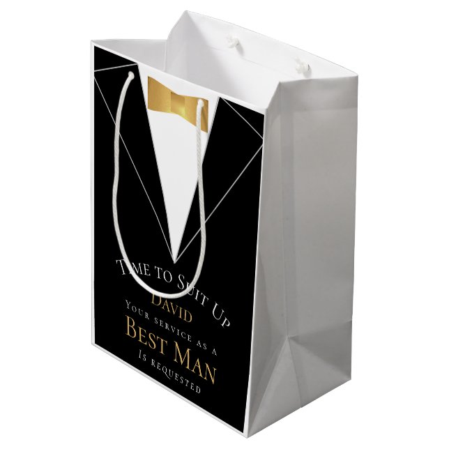 Sac Cadeau Moyen Il est temps de convenir à la meilleure propositio (Dos Angle)