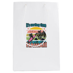 Sac Cadeau Moyen Il est temps de surfer - Hawaii