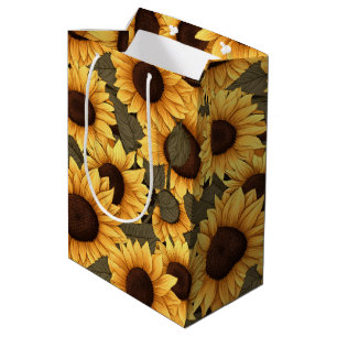 Sac Cadeau Moyen Illustration de tournesol joli tout en impression