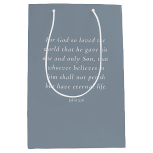 Sac Cadeau Moyen Image du verset biblique Jean 3:16