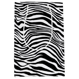 Sac Cadeau Moyen Impression Zèbre noir et blanc