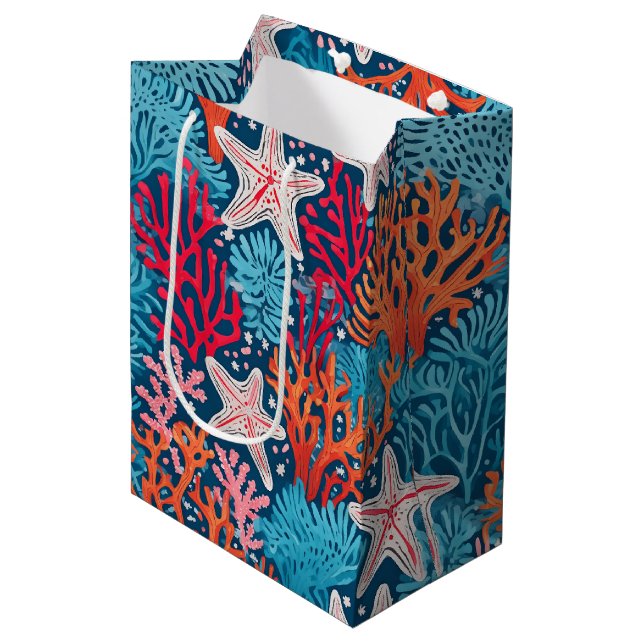 Sac Cadeau Moyen Imprimé hawaïen (Devant Angle)